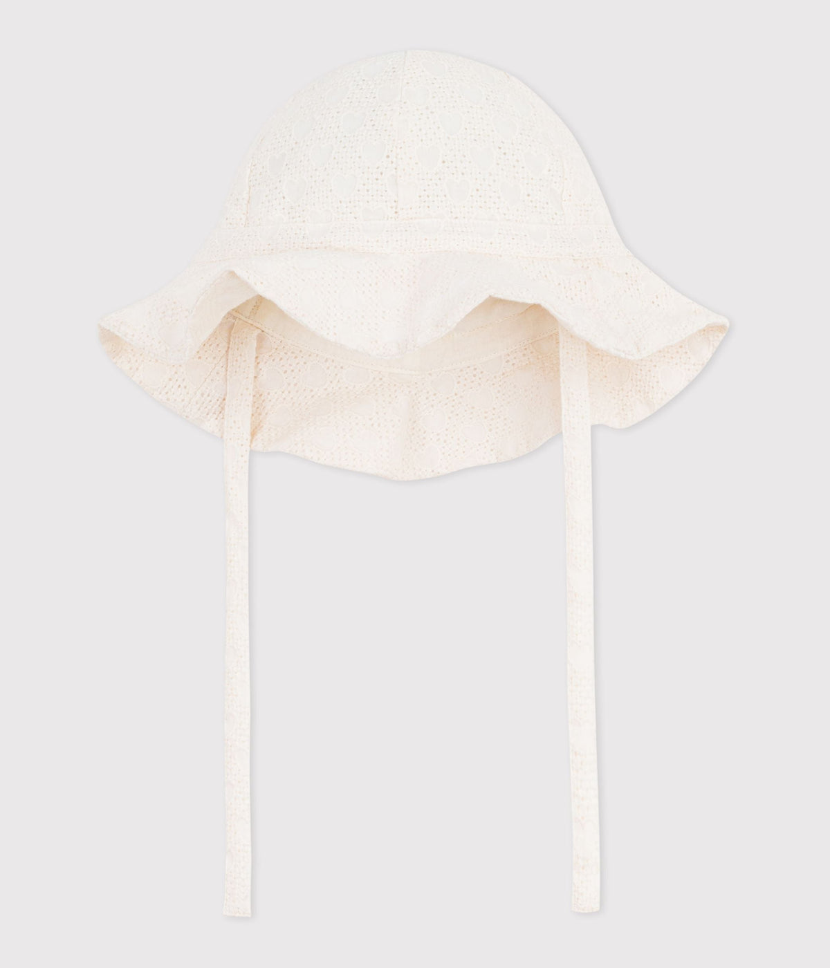 Capeline bébé fille en popeline broderie anglaise – F1