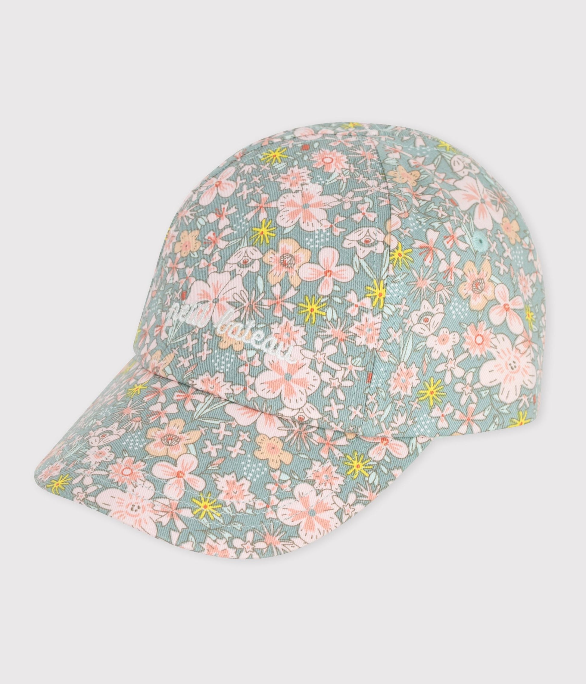 Casquette bébé en serge imprimé fleurs – F1