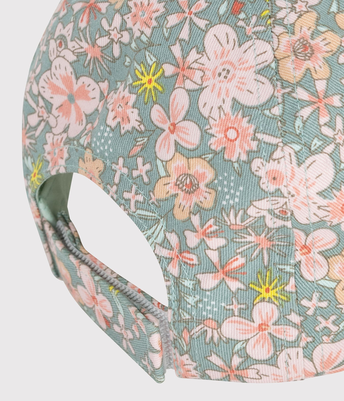 Casquette bébé en serge imprimé fleurs – Z1