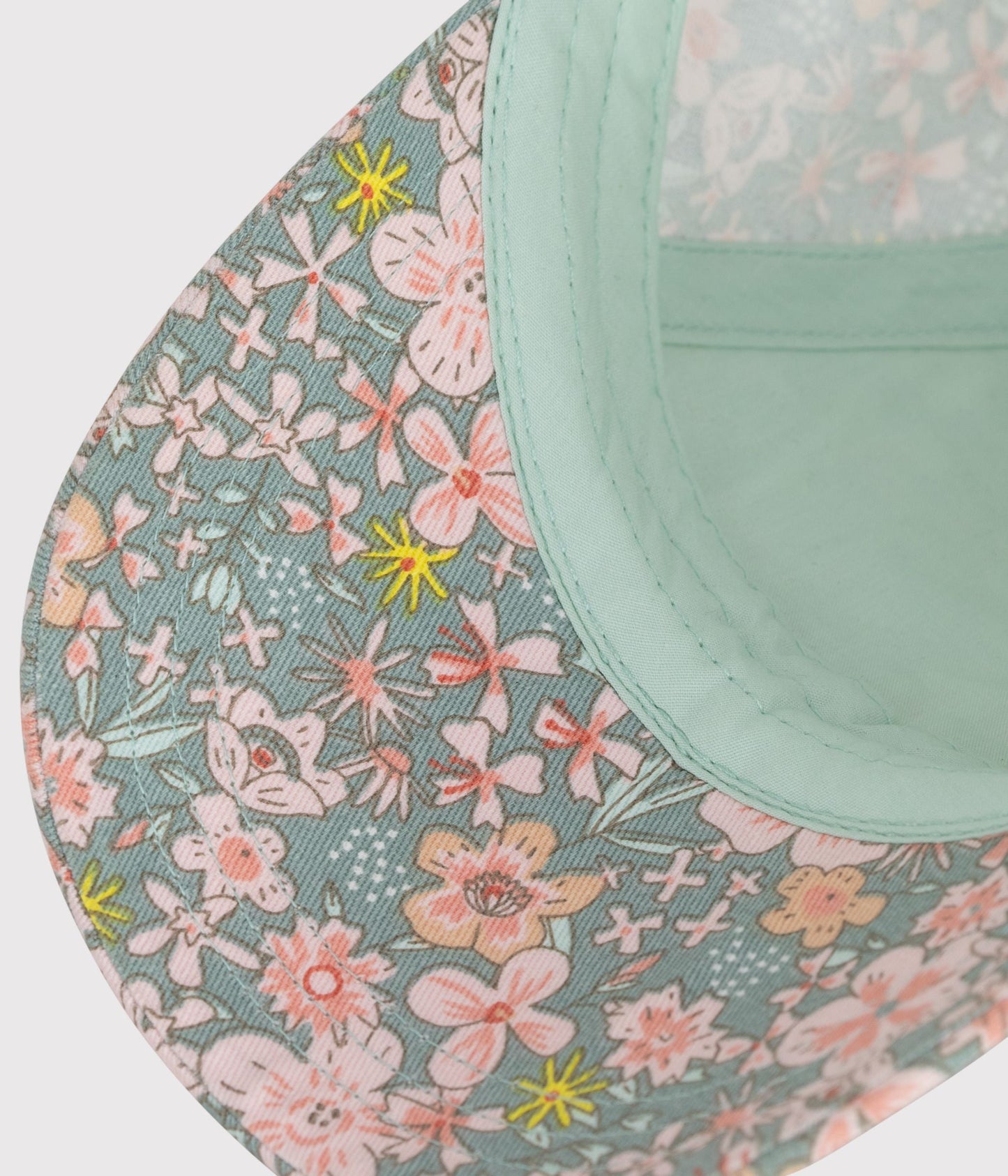 Casquette bébé en serge imprimé fleurs – Z2