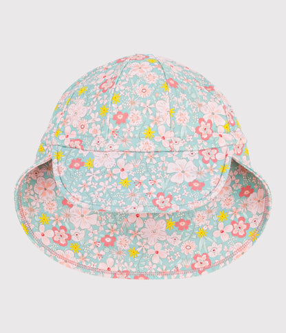Casquette Anti-UV  bébé imprimé fleurs – F1