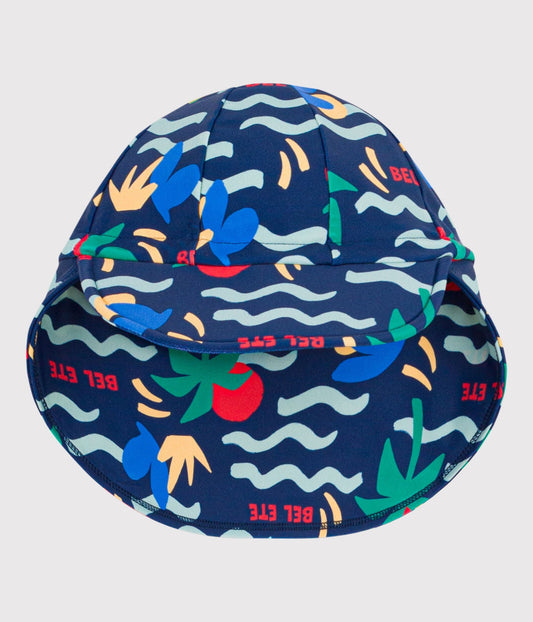 Casquette Anti-UV  bébé imprimé vague – F1