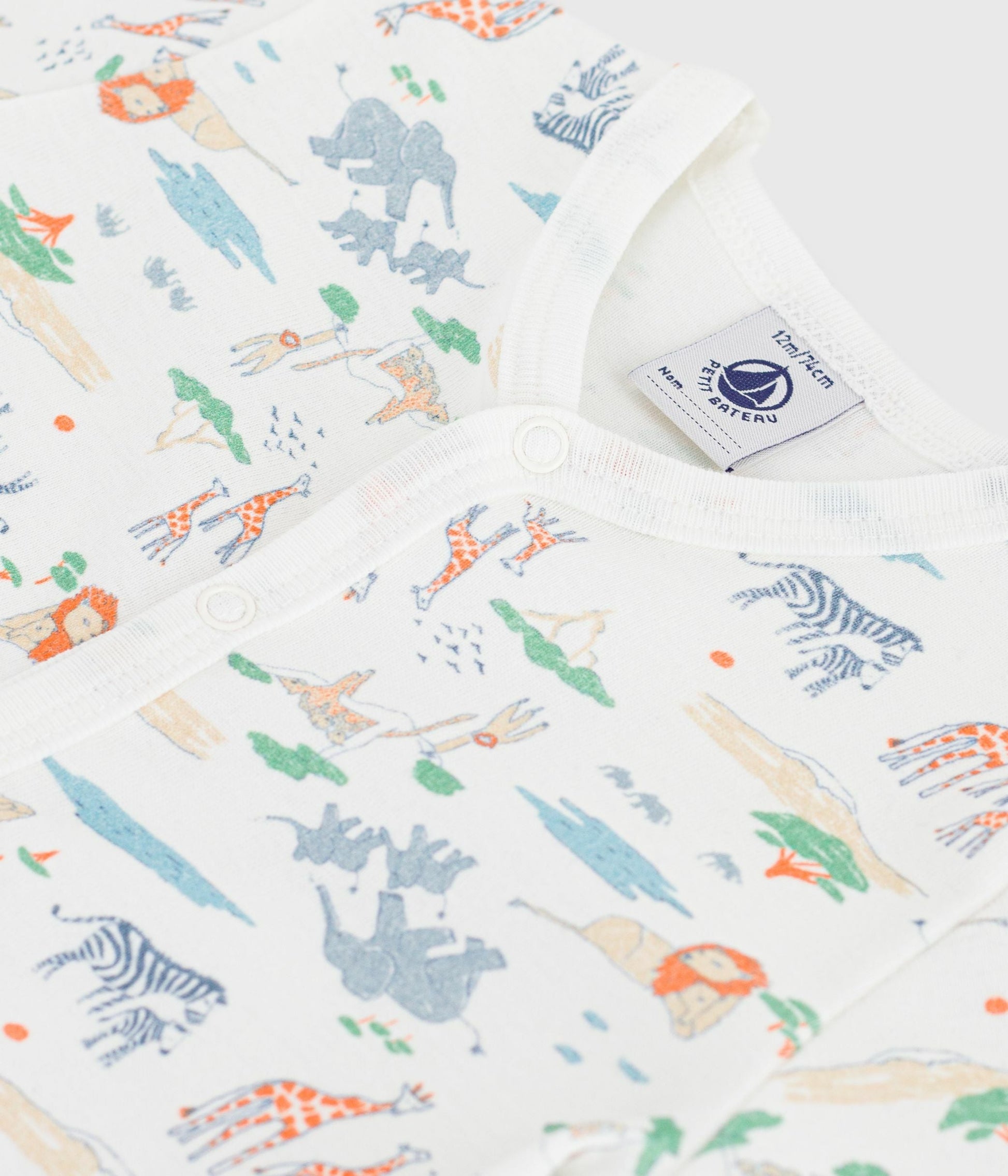 Combinaison courte bébé en coton imprimé animaux – Z1