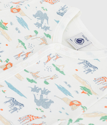 Combinaison courte bébé en coton imprimé animaux – Z1