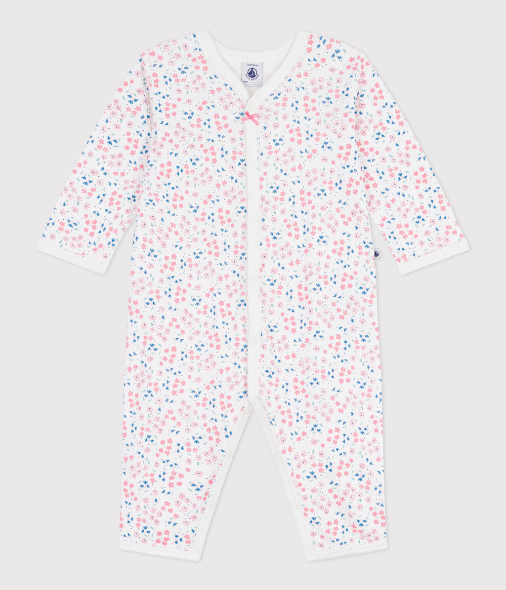 Pyjama bébé en coton sans pieds imprimé fleuri – F1