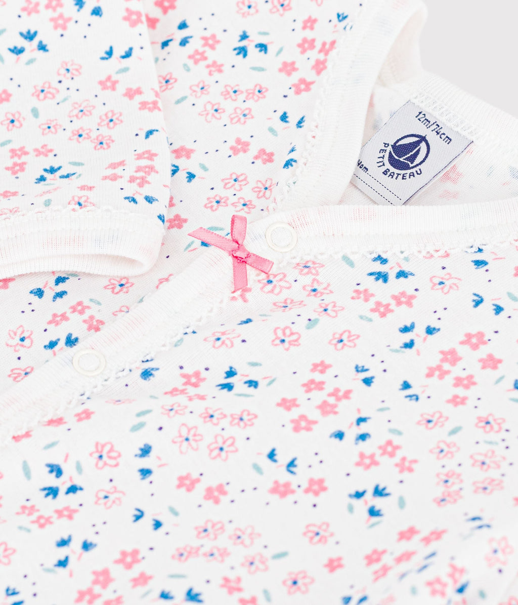 Pyjama bébé en coton sans pieds imprimé fleuri – Z1