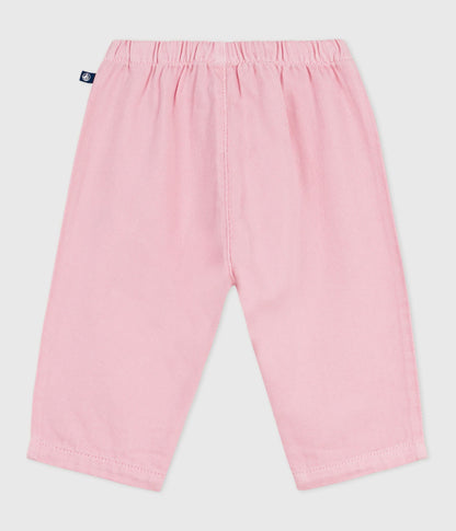 Pantalon bébé en coton souple, uni – D1