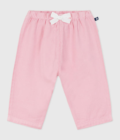 Pantalon bébé en coton souple, uni – F1