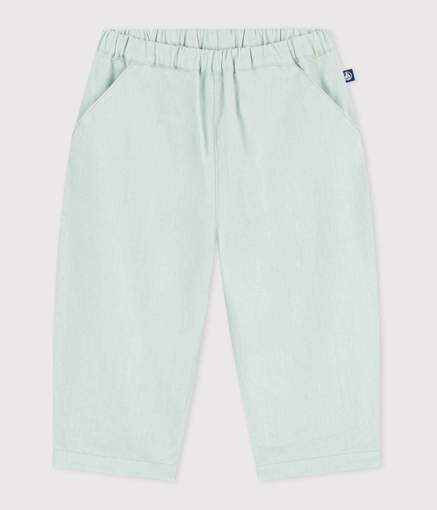 Pantalon bébé en coton/lin, uni – F1