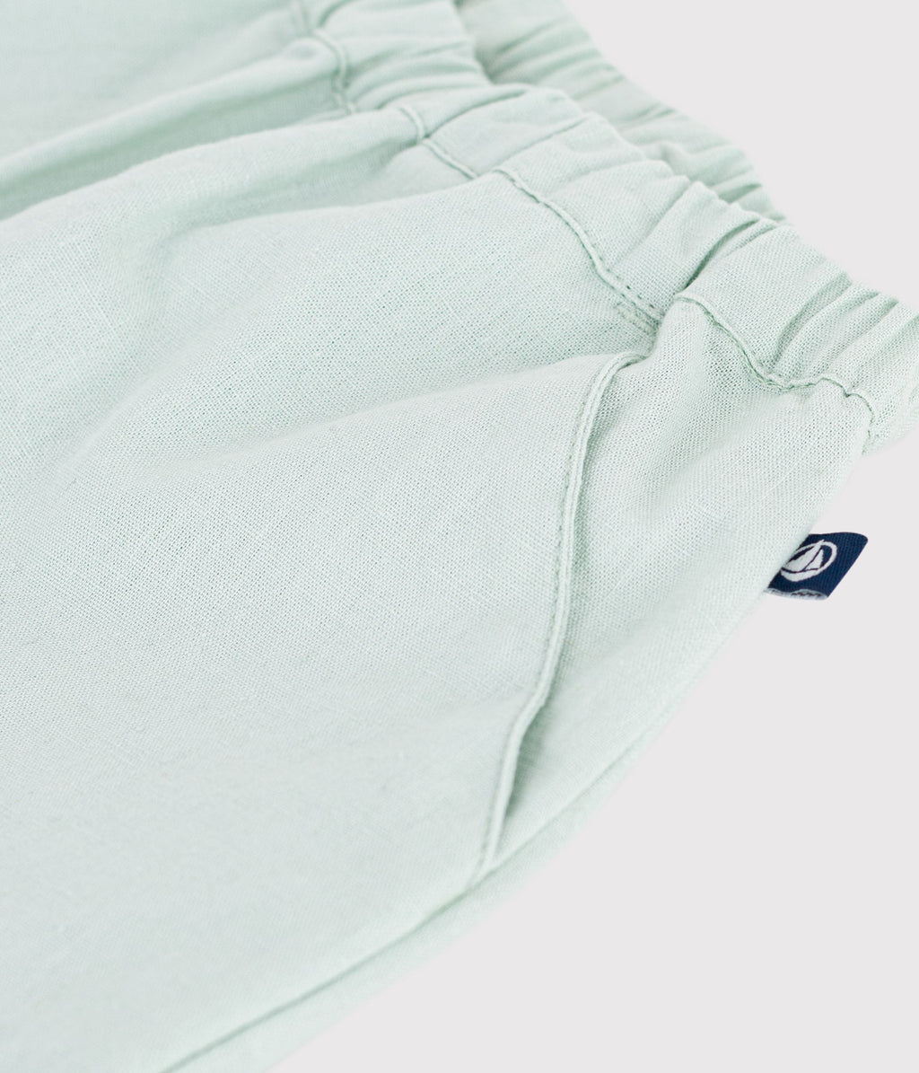 Pantalon bébé en coton/lin, uni – Z1
