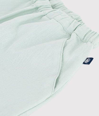 Pantalon bébé en coton/lin, uni – Z1