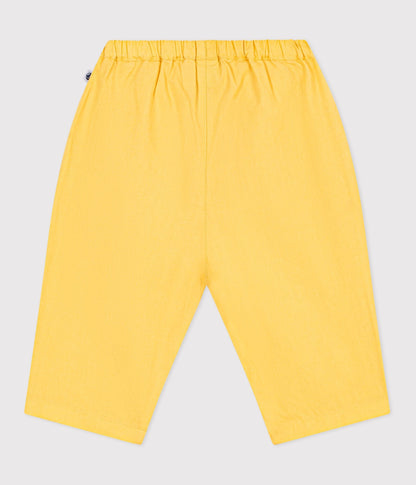 Pantalon bébé en coton/lin, uni – D1
