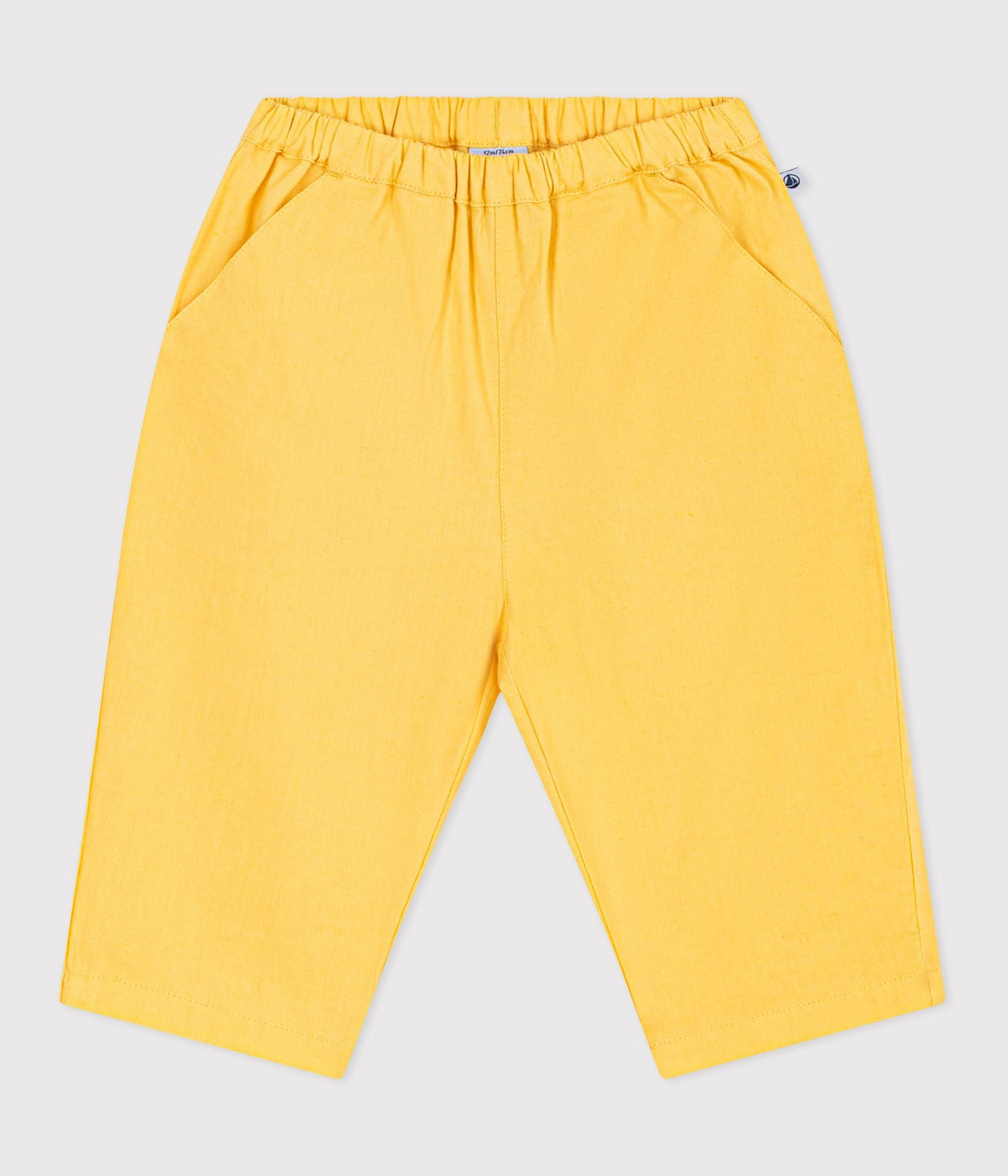 Pantalon bébé en coton/lin, uni – F1