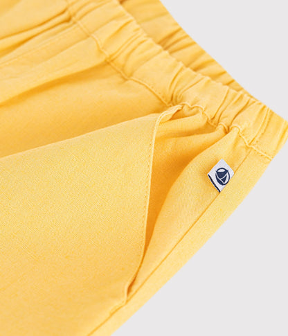 Pantalon bébé en coton/lin, uni – Z1