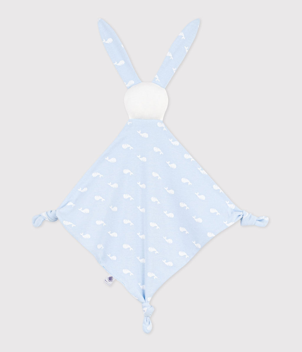 Doudou bébé en coton imprimé baleine – D1