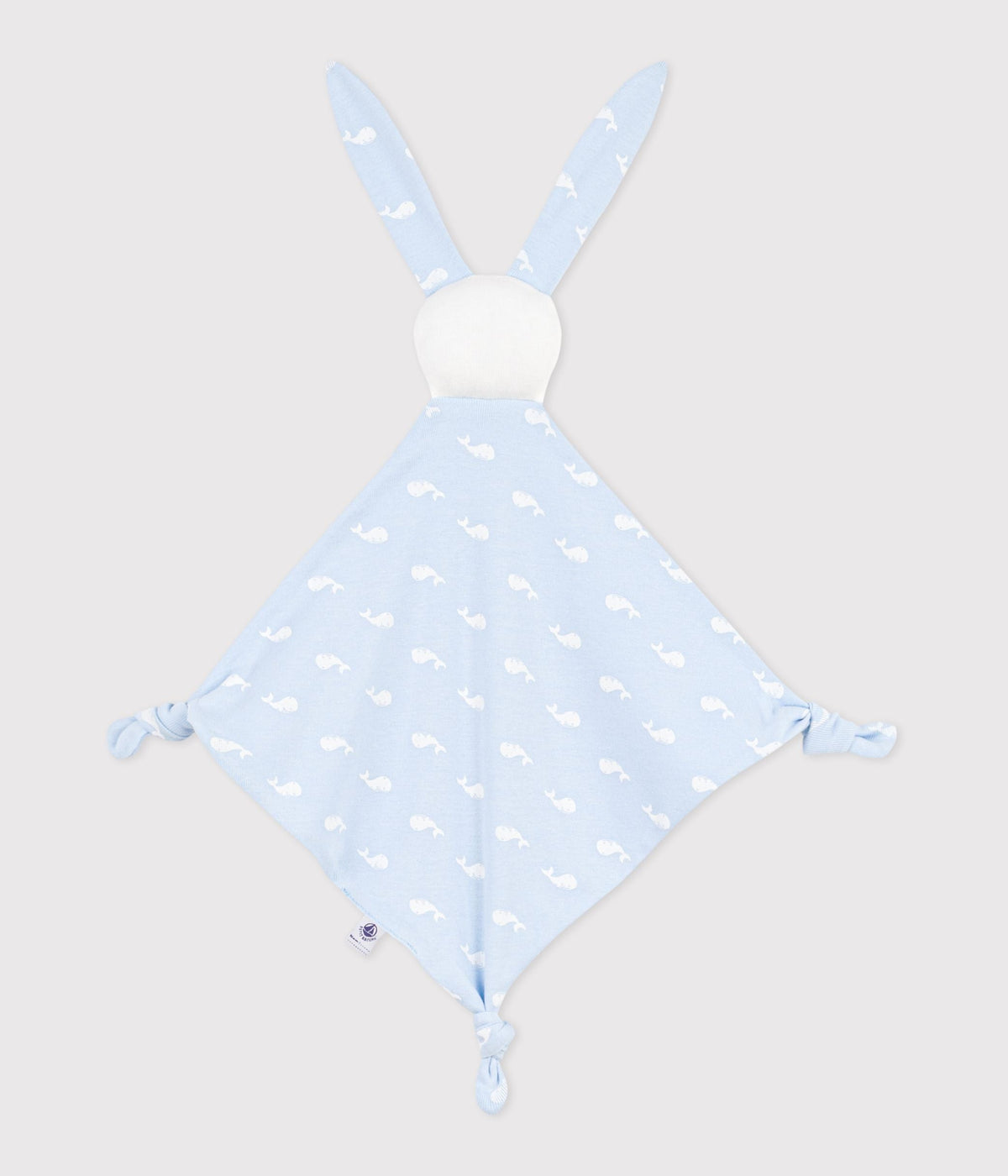 Doudou bébé en coton imprimé baleine – D1