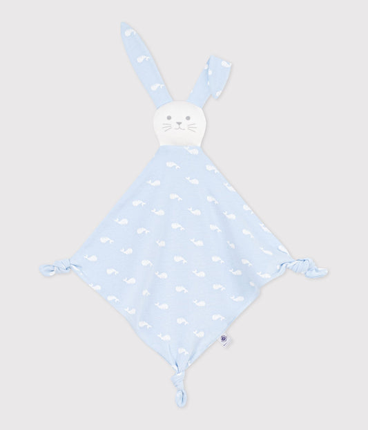Doudou bébé en coton imprimé baleine – F1