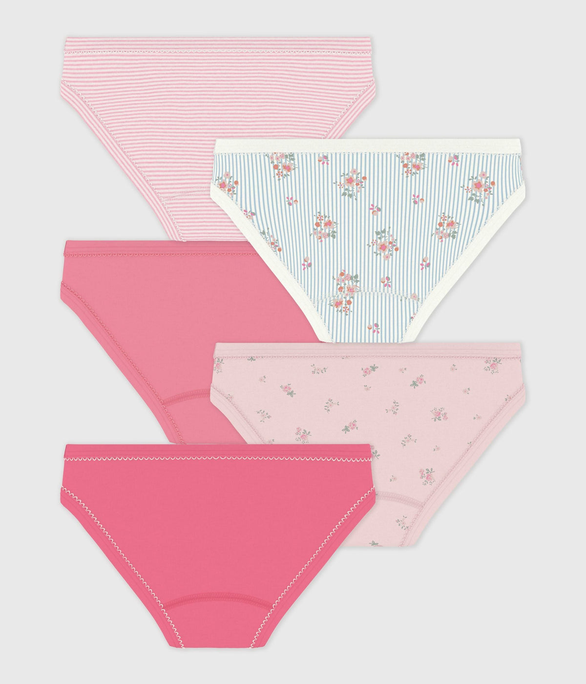 Lot de culottes enfant en coton imprimé fleuri – D1