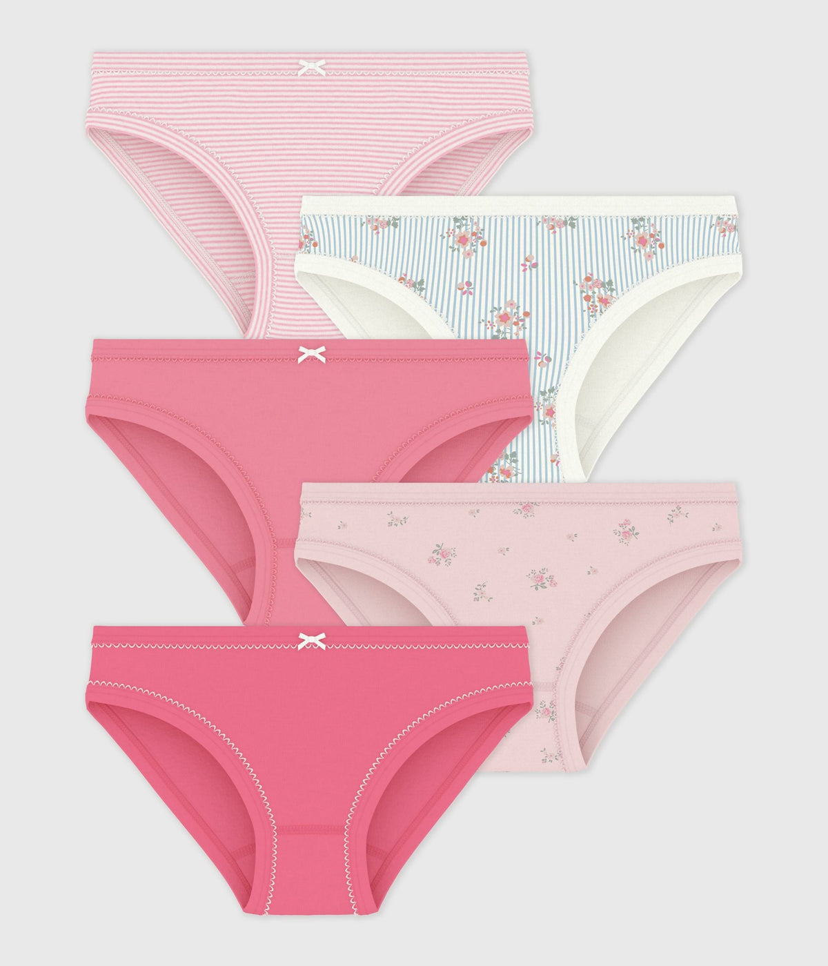 Lot de culottes enfant en coton imprimé fleuri – F1