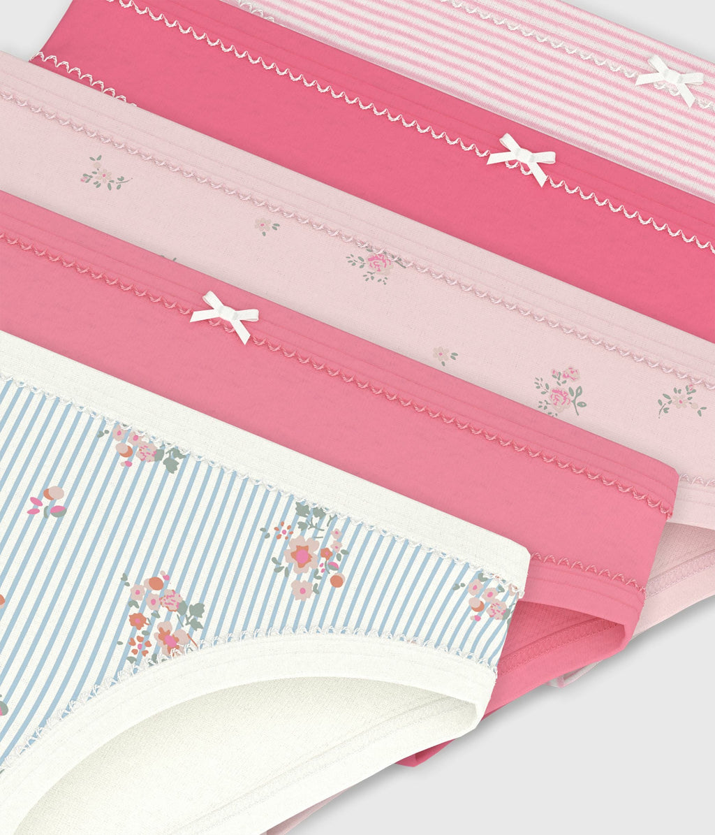 Lot de culottes enfant en coton imprimé fleuri – Z1