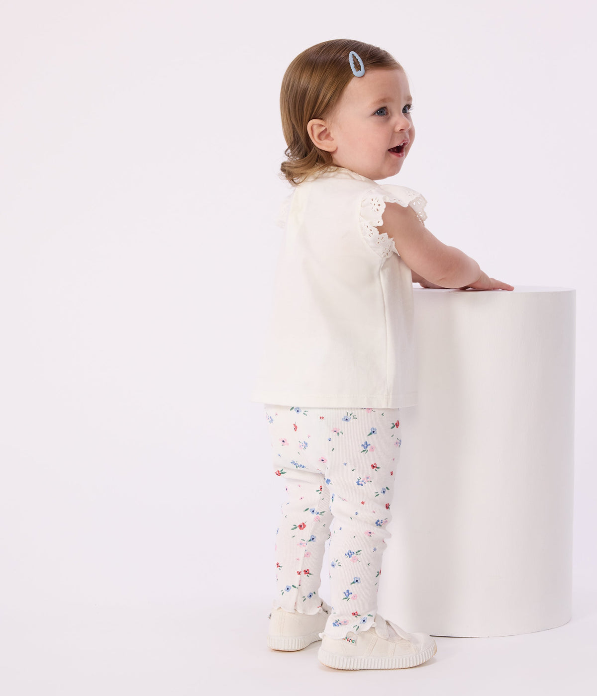 Legging bébé en coton, imprimé fleurs – J2