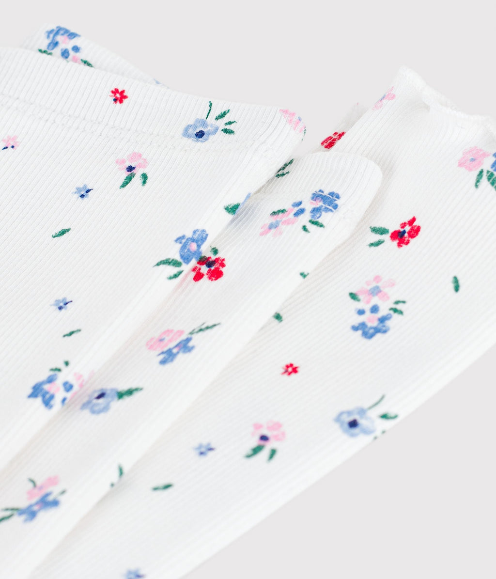 Legging bébé en coton, imprimé fleurs – Z1