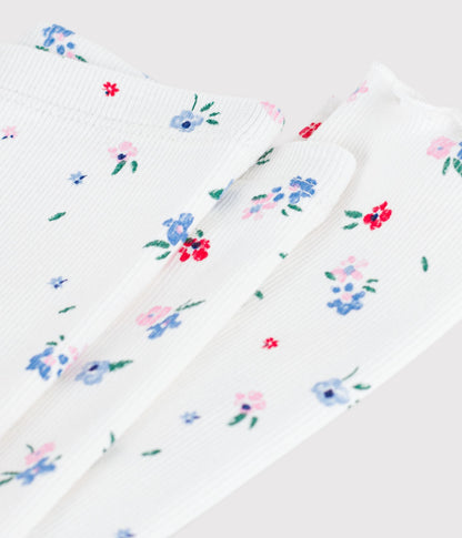 Legging bébé en coton, imprimé fleurs – Z1