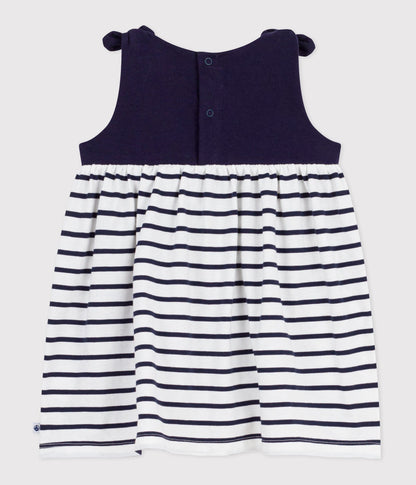 Robe bébé en coton sans manches, rayée – D1