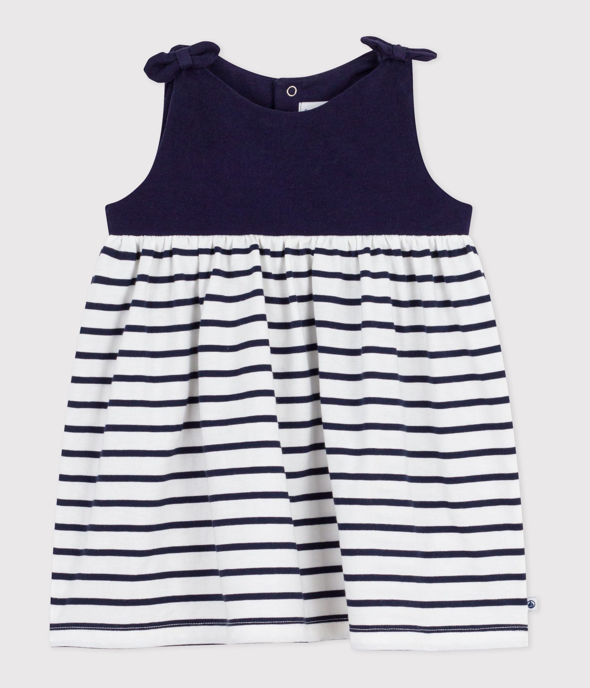 Robe bébé en coton sans manches, rayée – F1