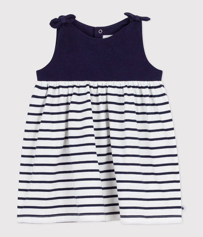 Robe bébé en coton sans manches, rayée – F1