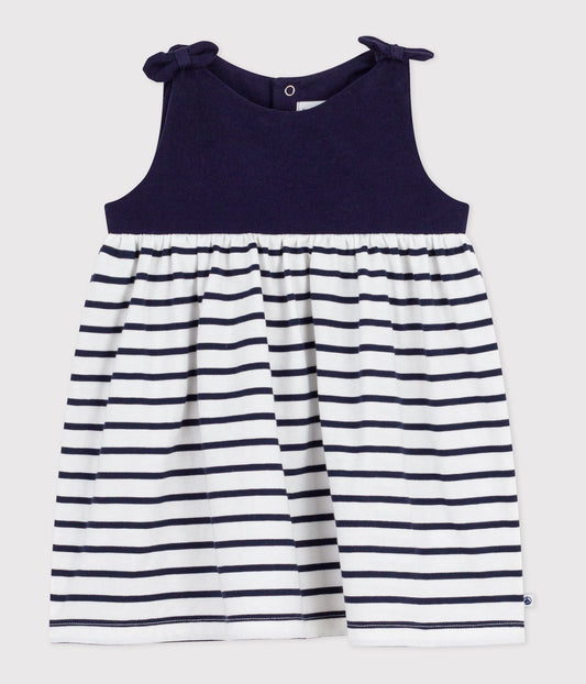 Robe bébé en coton sans manches, rayée – F1