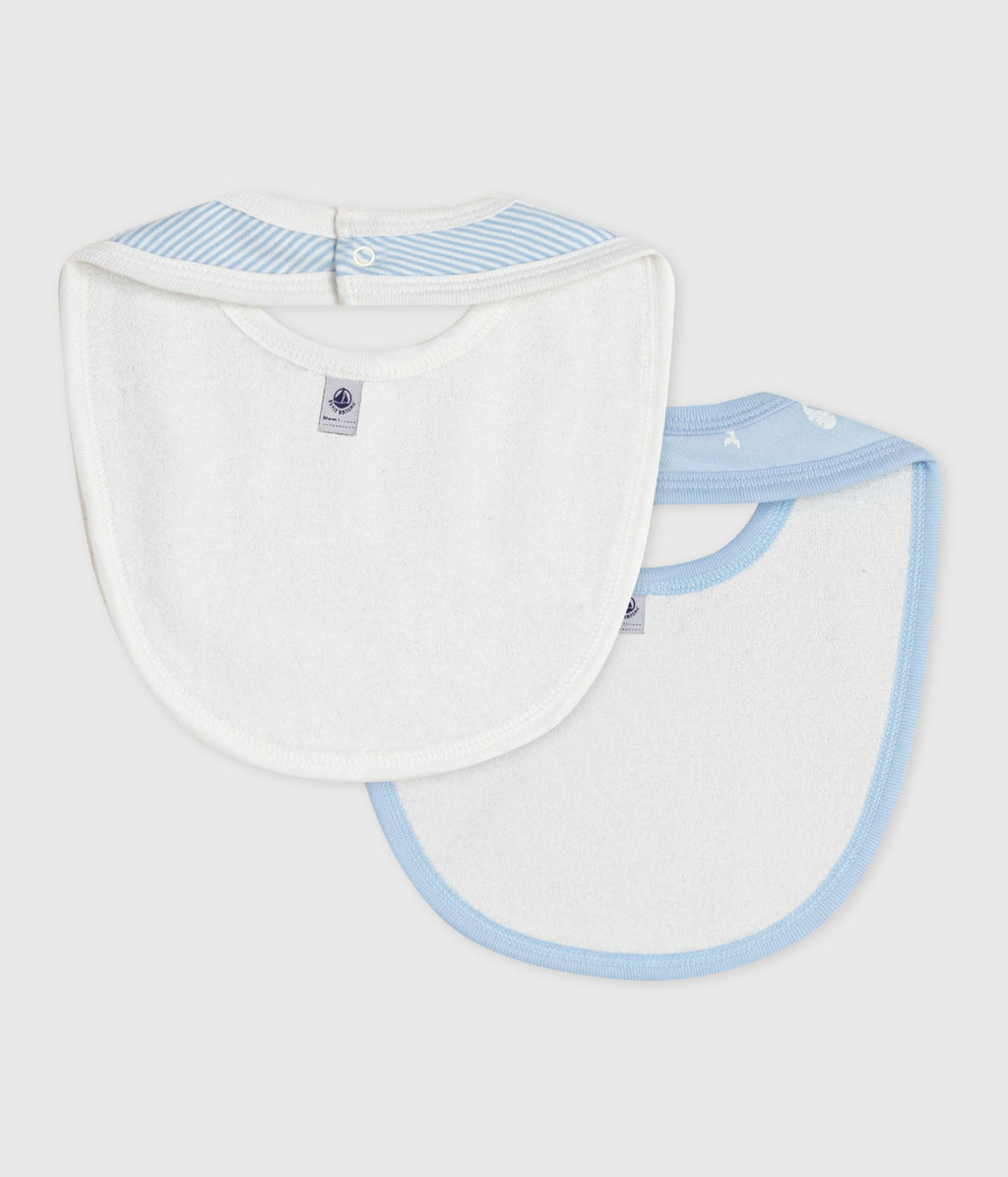 Lot de bavoirs bébé en coton imprimé baleine – D1