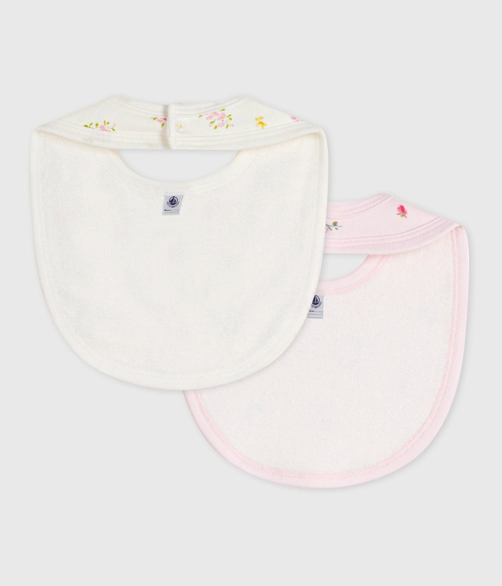 Lot de bavoirs bébé en coton imprimé fleuri – D1