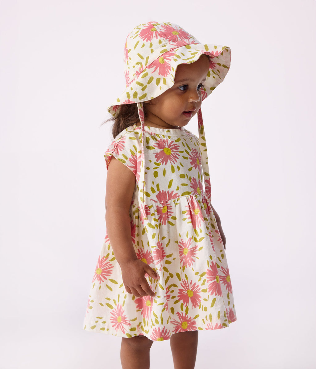 Robe bébé en coton manches courtes imprimée – J1