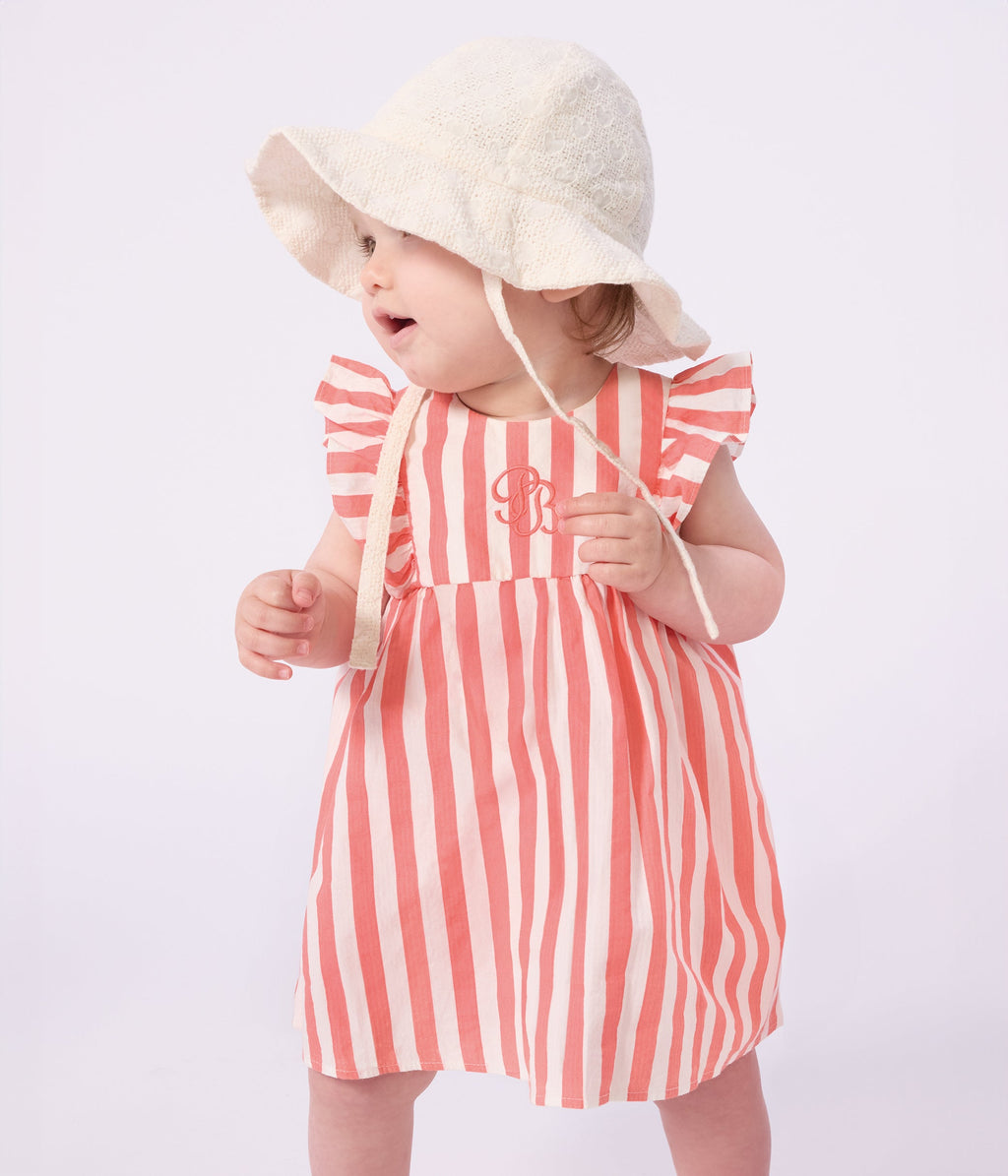 Robe bébé en coton sans manches et son bloomer rayés – J1