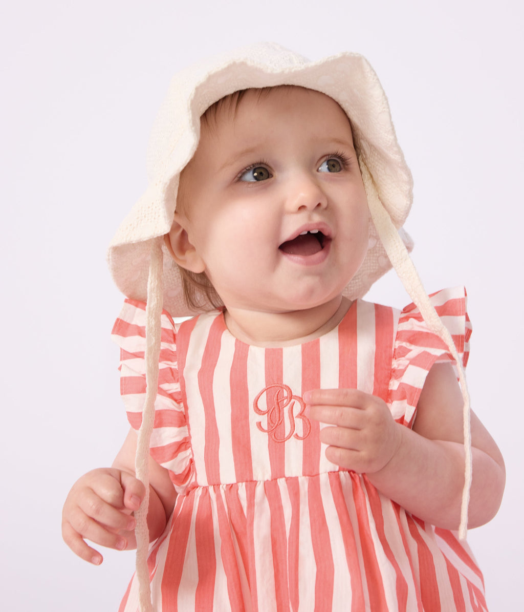 Robe bébé en coton sans manches et son bloomer rayés – J2