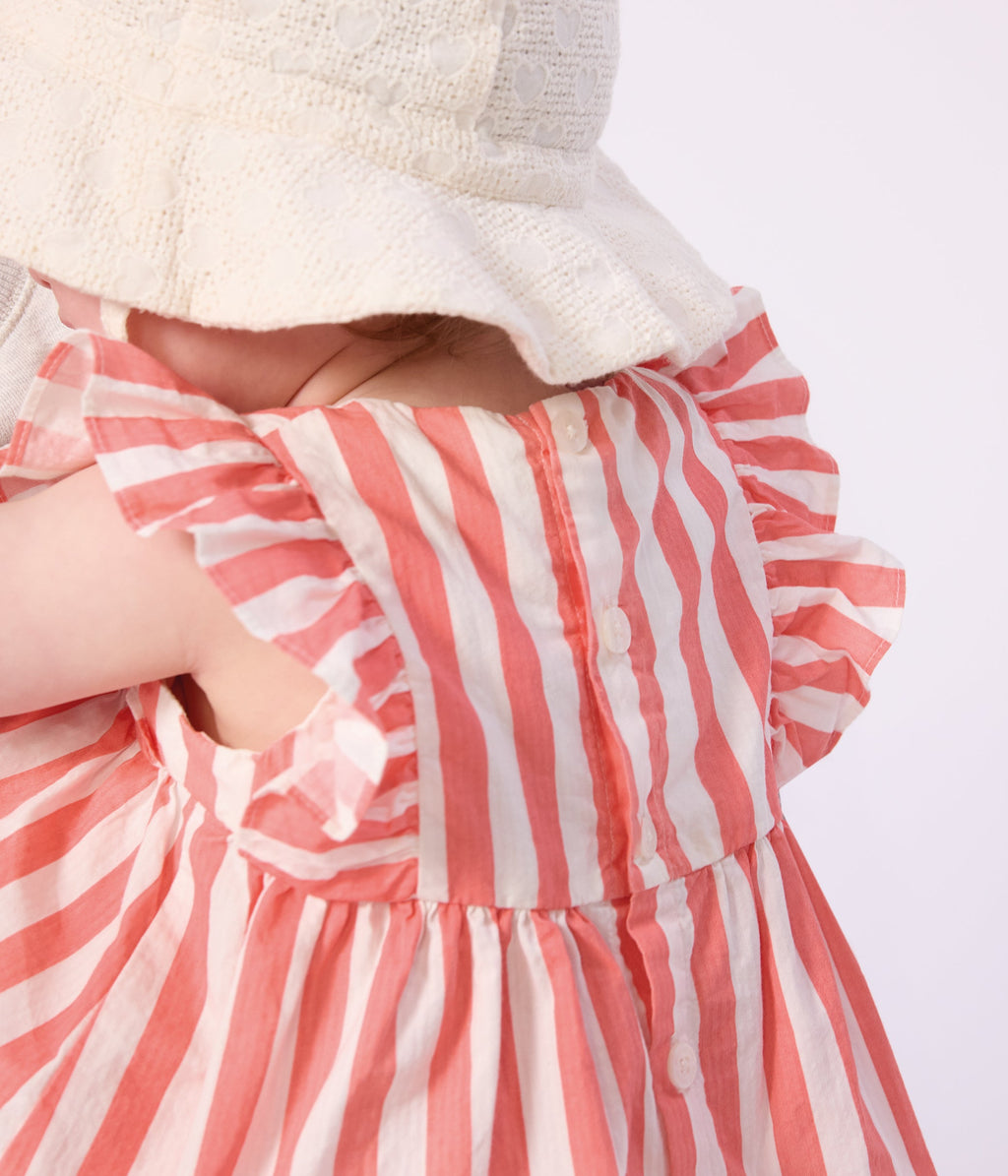 Robe bébé en coton sans manches et son bloomer rayés – J3