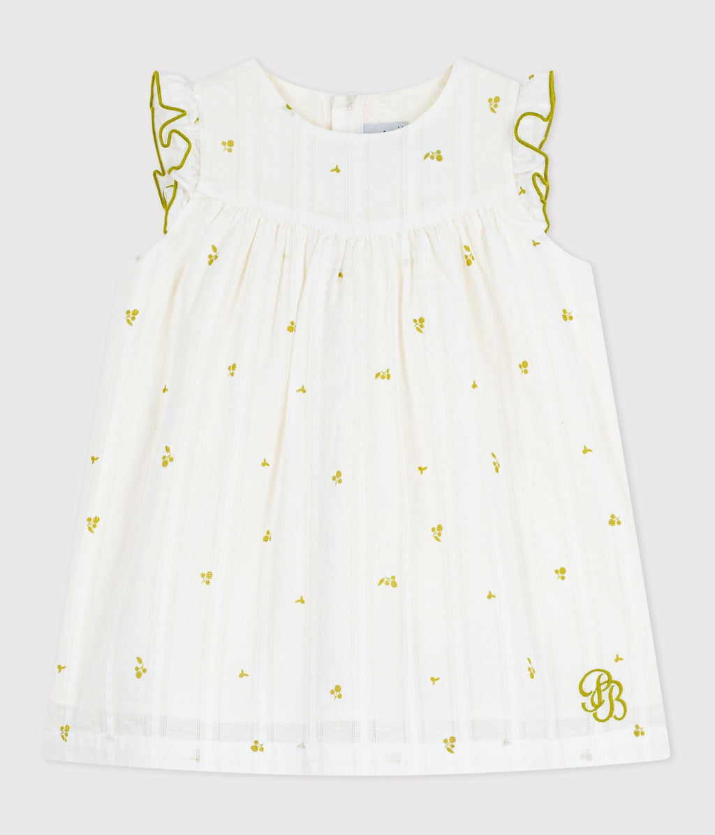 Robe bébé en coton sans manches imprimée fleurs – F1