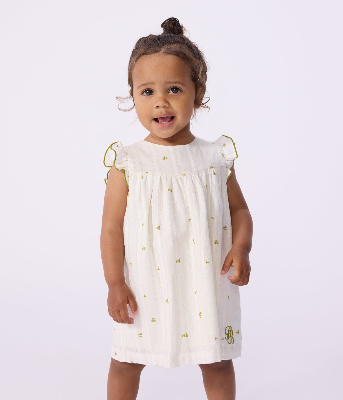 Robe bébé en coton sans manches imprimée fleurs – J1