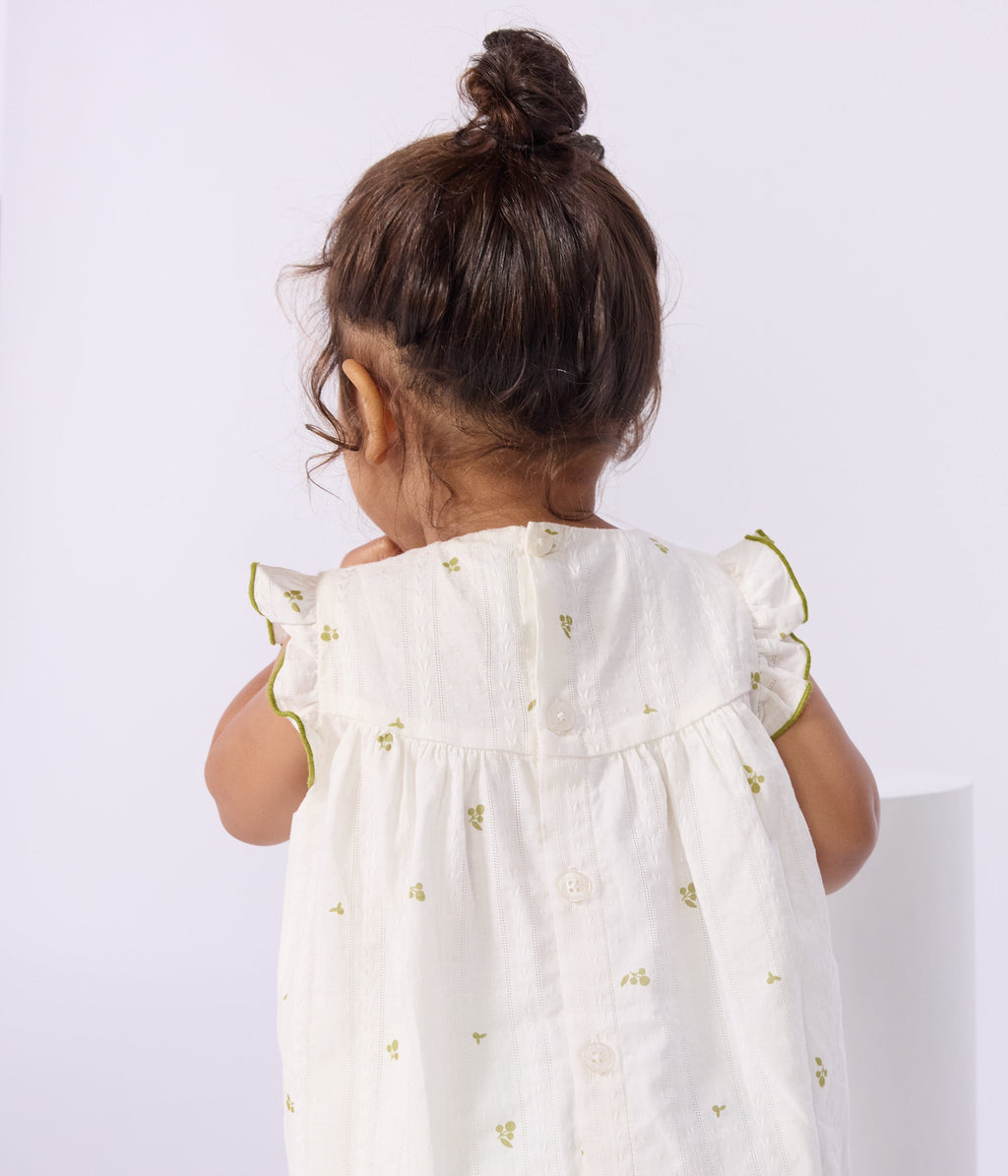 Robe bébé en coton sans manches imprimée fleurs – J3