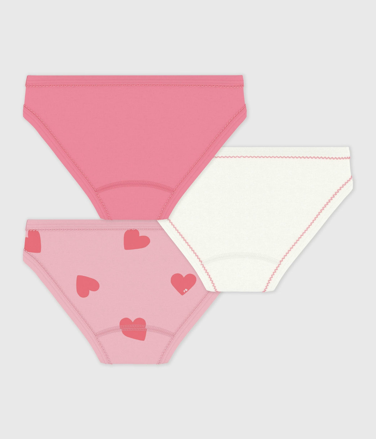 Lot de culottes enfant en coton imprimé cœurs – D1
