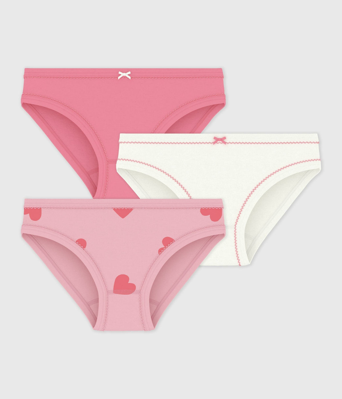 Lot de culottes enfant en coton imprimé cœurs – F1