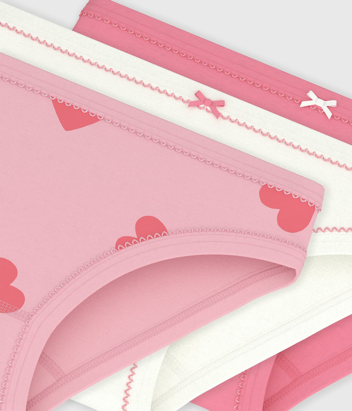 Lot de culottes enfant en coton imprimé cœurs – Z1