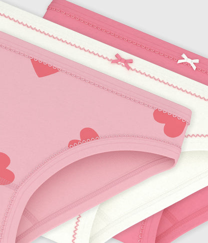 Lot de culottes enfant en coton imprimé cœurs – Z1