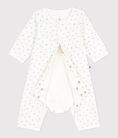 Bodyjama bébé sans pieds en coton imprimé petit cœurs – F2