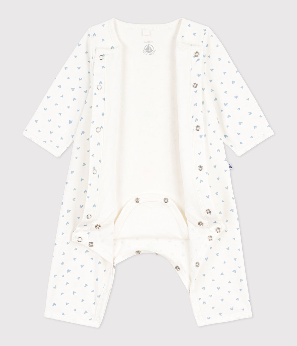 Bodyjama bébé sans pieds en coton imprimé petit cœurs – F3