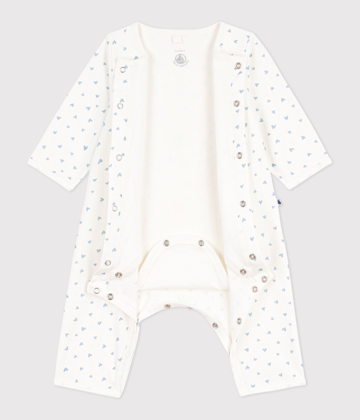 Bodyjama bébé sans pieds en coton imprimé petit cœurs – F3