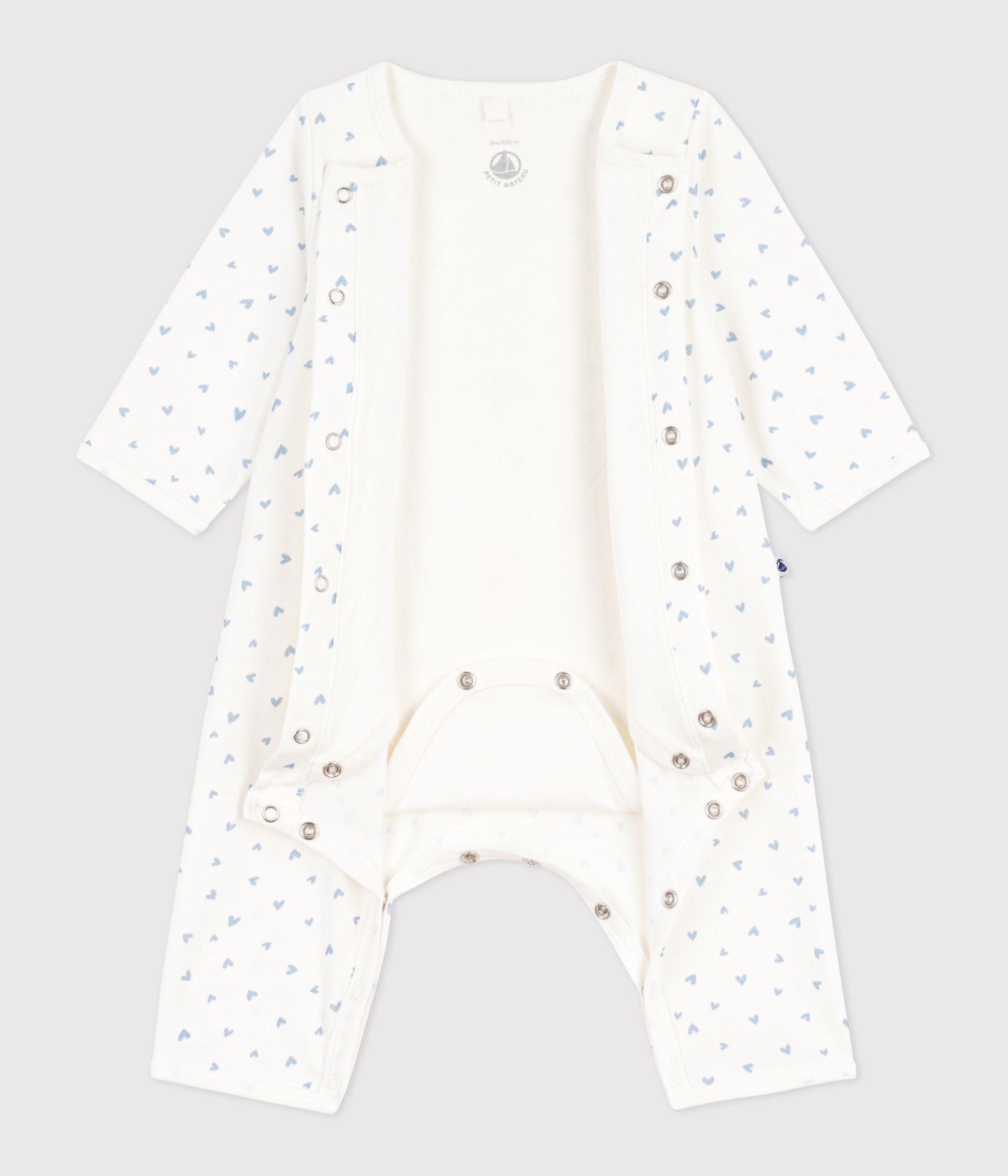 Bodyjama bébé sans pieds en coton imprimé petit cœurs – F3