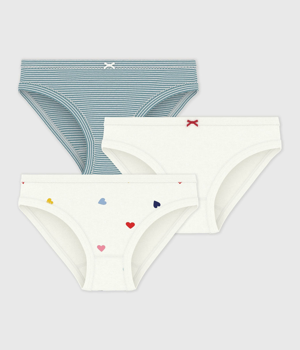 Lot de culottes enfant en coton imprimé cœurs – F1