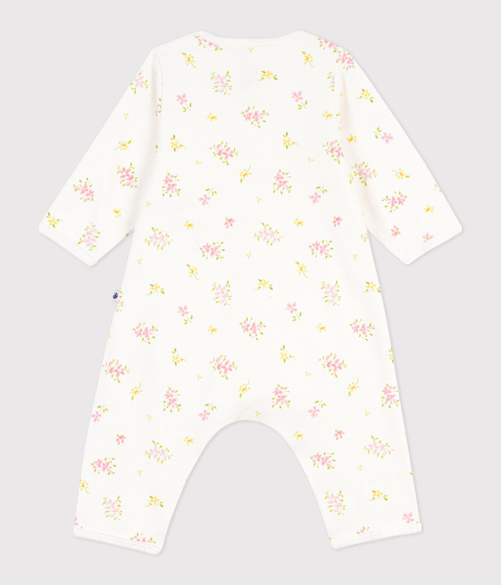 Bodyjama bébé sans pieds en coton imprimé fleuri – D1